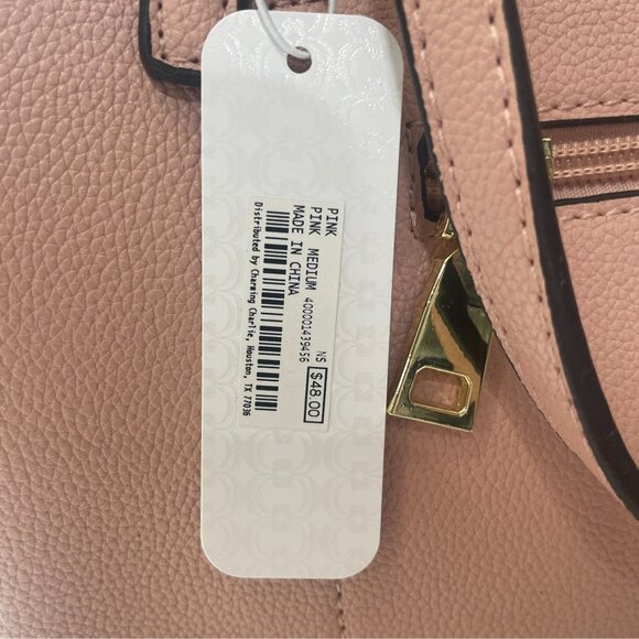 Charming Charlie Pink Structured Tote Bag Gold-tone Hardware Satchel Purse Work - Picture 2 of 9